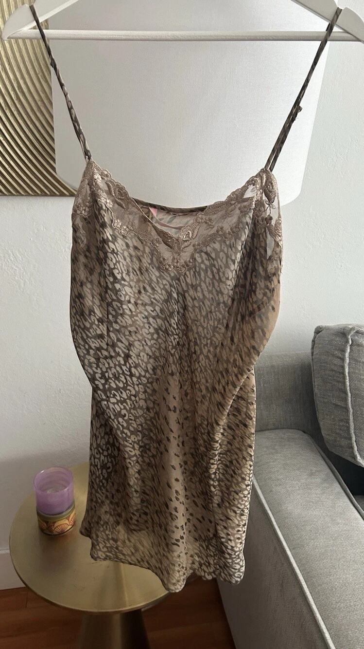 Y2K Vtg Victoria’s Secret Slip Lace L /XL Mini Dress Whimsigoth Indie Fall